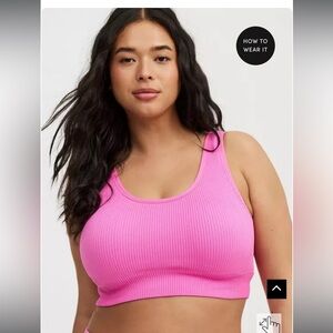 Torrid Pink Ribbed Sports Bra